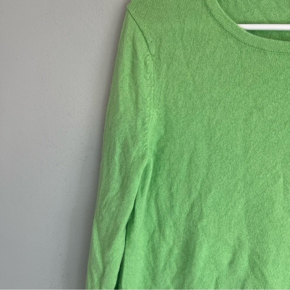 Talbots Womens 100% Cashmere Crew Neck Pullover Sweater Sz M Green Lightweight - Picture 5 of 8